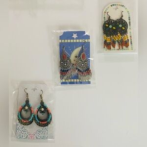 Boho Multicolor Teardrop Earrings Set
